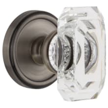 Georgetown Solid Brass Passage Set with Baguette Clear Crystal Knob and 2-3/4" Backset