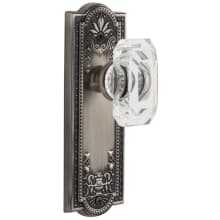 Parthenon Solid Brass Passage Set with Baguette Clear Crystal Knob and 2-3/8" Backset