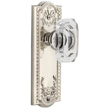 Parthenon Solid Brass Passage Set with Baguette Clear Crystal Knob and 2-3/4" Backset