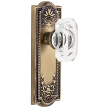 Parthenon Solid Brass Passage Set with Baguette Clear Crystal Knob and 2-3/4" Backset