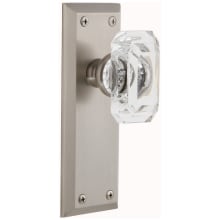 Fifth Avenue Solid Brass Non-Turning One-Sided Dummy with Baguette Clear Crystal Knob