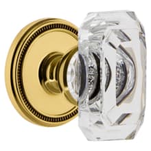 Soleil Solid Brass Non-Turning Two-Sided Dummy Set with Baguette Clear Crystal Knob