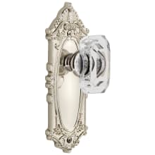 Grande Victorian Solid Brass Privacy Set with Baguette Clear Crystal Knob and 2-3/4" Backset