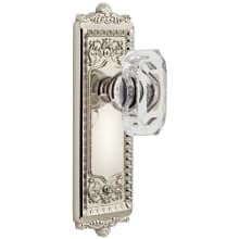 Windsor Solid Brass Privacy Set with Baguette Clear Crystal Knob and 2-3/4" Backset