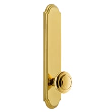 Arc Solid Brass Tall Plate Rose Passage Door Knob Set with Circulaire Knob and 2-3/8" Backset