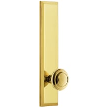 Fifth Avenue Solid Brass Rose Tall Plate Passage Door Knob Set with Circulaire Knob and 2-3/8" Backset