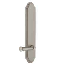 Arc Solid Brass Tall Plate Rose Left Handed Passage Door Lever Set with Georgetown Lever and 2-3/8" Backset