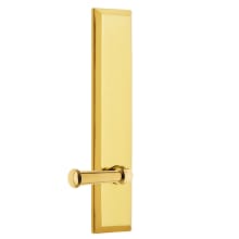 Fifth Avenue Solid Brass Tall Plate Left Handed Passage Door Lever Set with Georgetown Lever and 2-3/8" Backset