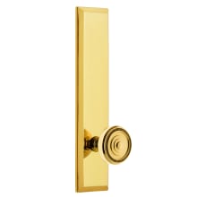 Fifth Avenue Solid Brass Tall Plate Single Dummy Door Knob with Soleil Knob