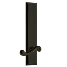 Fifth Avenue Solid Brass Tall Plate Right Handed Dummy Door Lever Set with Newport Lever