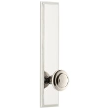 Carre Solid Brass Tall Plate Rose Right Handed Privacy Door Knob Set with Circulaire Knob and 2-3/8" Backset
