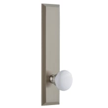 Fifth Avenue Solid Brass Tall Plate Left Handed Privacy Door Knob Set with Hyde Park Knob and 2-3/8" Backset