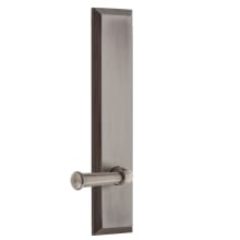 Fifth Avenue Solid Brass Tall Plate Right Handed Privacy Door Lever Set with Georgetown Lever and 2-3/8" Backset
