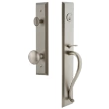 Fifth Avenue Solid Brass Rose Keyed Entry Single Cylinder Full Plate "S" Grip Handleset with Fifth Avenue Knob and 2-3/4" Backset