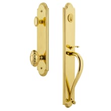 Arc Solid Brass Rose Dummy Full Plate 'S' Grip Handleset with Grande Victorian Knob