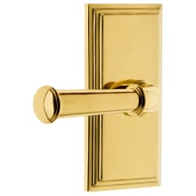 Carre Solid Brass Left Handed Passage Set with Georgetown Lever and 2-3/4" Backset