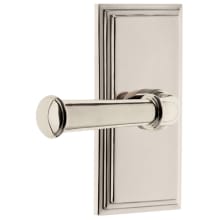 Carre Solid Brass Left Handed Privacy Set with Georgetown Lever and 2-3/8" Backset