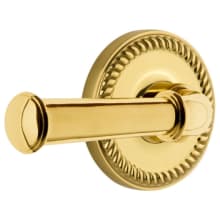 Newport Solid Brass Left Handed Privacy Set with Georgetown Lever and 2-3/8" Backset