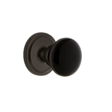 Circulaire Solid Brass Rose Passage Door Knob Set with Coventry Knob and 2-3/4" Backset