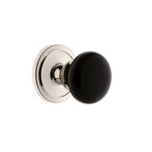 Circulaire Solid Brass Rose Passage Door Knob Set with Coventry Knob and 2-3/8" Backset
