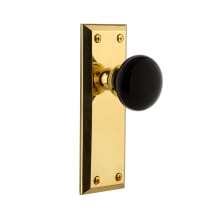 Fifth Avenue Solid Brass Rose Passage Door Knob Set with Coventry Knob and 2-3/8" Backset