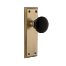 Fifth Avenue Solid Brass Rose Passage Door Knob Set with Coventry Knob and 2-3/4" Backset