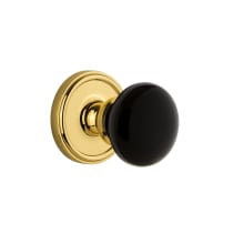 Georgetown Solid Brass Rose Passage Door Knob Set with Coventry Knob and 2-3/4" Backset