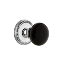 Newport Solid Brass Rose Passage Door Knob Set with Coventry Knob and 2-3/4" Backset