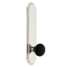 Arc Solid Brass Tall Plate Passage Door Knob Set with Coventry Knob and 2-3/4" Backset