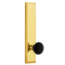 Fifth Avenue Solid Brass Tall Plate Passage Door Knob Set with Coventry Knob and 2-3/4" Backset