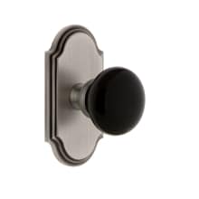 Arc Solid Brass Rose Privacy Door Knob Set with Coventry Knob and 2-3/8" Backset