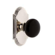 Arc Solid Brass Rose Privacy Door Knob Set with Coventry Knob and 2-3/4" Backset