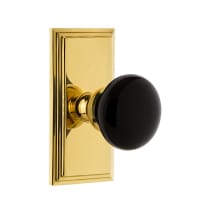 Carre Solid Brass Rose Privacy Door Knob Set with Coventry Knob and 2-3/4" Backset