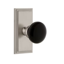Carre Solid Brass Rose Privacy Door Knob Set with Coventry Knob and 2-3/4" Backset