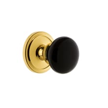 Circulaire Solid Brass Rose Privacy Door Knob Set with Coventry Knob and 2-3/4" Backset