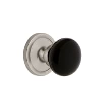 Circulaire Solid Brass Rose Privacy Door Knob Set with Coventry Knob and 2-3/8" Backset