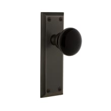 Fifth Avenue Solid Brass Rose Privacy Door Knob Set with Coventry Knob and 2-3/8" Backset