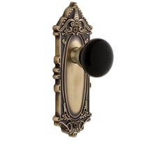 Grande Victorian Solid Brass Rose Privacy Door Knob Set with Coventry Knob and 2-3/8" Backset