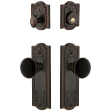 Parthenon Solid Brass Rose Single Cylinder Keyed Entry Deadbolt and Knobset Combo Pack with Coventry Knob and 2-3/4" Backset