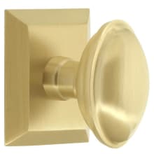 Eden Prairie Solid Brass Privacy Door Knob Set with Fifth Avenue Square Trim from the Concealed Screw Collection - 2-3/4" Backset