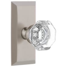 Chambord Crystal Solid Brass Passage Door Knob Set with Fifth Avenue Short Trim from the Concealed Screw Collection - 2-3/4" Backset