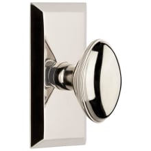 Eden Prairie Solid Brass Privacy Door Knob Set with Fifth Avenue Short Trim from the Concealed Screw Collection - 2-3/8" Backset