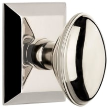 Eden Prairie Solid Brass Passage Door Knob Set with Fifth Avenue Square Trim from the Concealed Screw Collection - 2-3/8" Backset