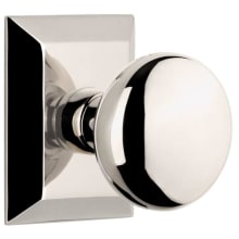 Fifth Avenue Solid Brass Passage Door Knob Set with Fifth Avenue Square Trim from the Concealed Screw Collection - 2-3/8" Backset