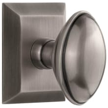 Eden Prairie Solid Brass Non-Turning Two-Sided Dummy Door Knob Set with Fifth Avenue Square Trim from the Concealed Screw Collection