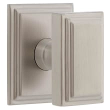 Carre Solid Brass Passage Door Knob Set with Carre Square Trim from the Concealed Screw Collection - 2-3/4" Backset