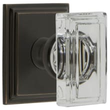 Carre Crystal Solid Brass Passage Door Knob Set with Carre Square Trim from the Concealed Screw Collection - 2-3/8" Backset