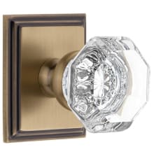 Chambord Crystal Solid Brass Privacy Door Knob Set with Carre Square Trim from the Concealed Screw Collection - 2-3/8" Backset