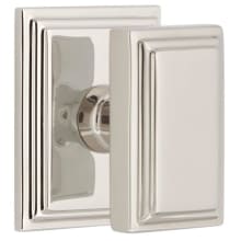 Carre Solid Brass Non-Turning Two-Sided Dummy Door Knob Set with Carre Square Trim from the Concealed Screw Collection