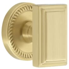 Carre Solid Brass Privacy Door Knob Set with Newport Trim from the Concealed Screw Collection - 2-3/4" Backset